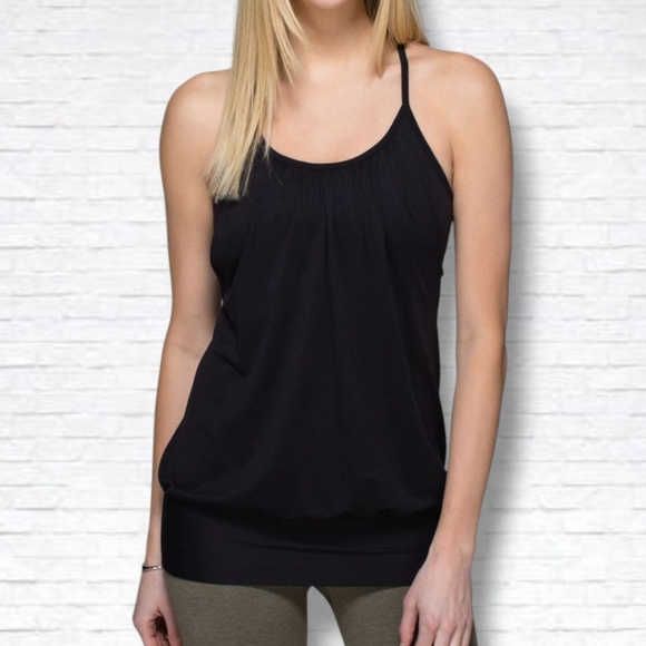 lululemon athletica Tops - Lululemon No Limit Black Built in Bra Sports Tank Top Size 8